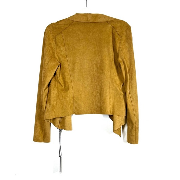 BLANK NYC New! Faux Suede Asymmetrical Zip Up Leather Jacket Small Camel - Picture 5 of 6